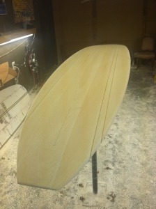 Balsa Wood Longboard Rough shape - bottom