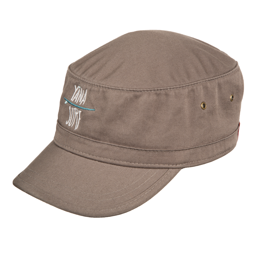 Tan Hat - White and Blue Logo - Yana Surf - Enlightened Balsa Wood ...